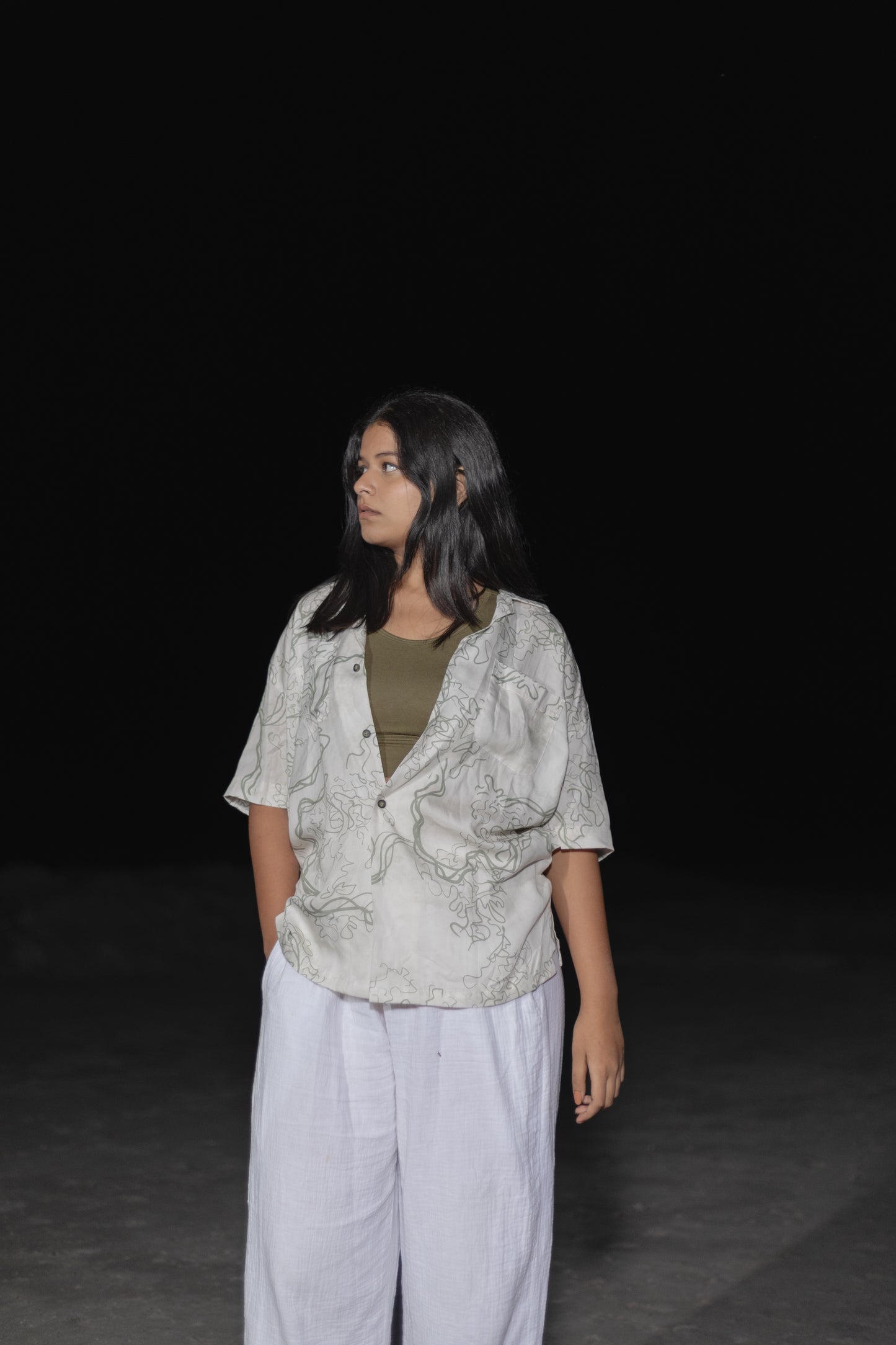 Olive Trail- Half Sleeve Lyocell Shirt