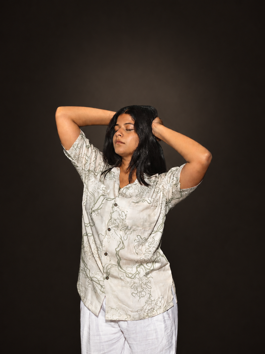Olive Trail- Half Sleeve Lyocell Shirt