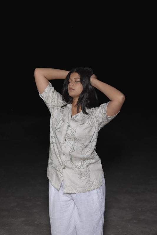 Olive Trail- Half Sleeve Lyocell Shirt